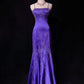 Purple Gorgeous Vintage God Shining Elegant Exquisite Rhinestone Beaded Satin Long Floor Length Slim Fairy Ball Gown Evening Dress Party Dress Prom Dress gh3853