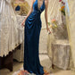 Robe de bal longue en satin bleu rétro élégante et tendance, robe de soirée, robe de remise de diplôme, gh4257