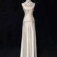 Ivory White Vintage Long Satin Elegant Ball Gown Evening Dress Graduation Dress Wedding Dress gh4490