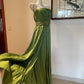Grün elegante mode lange satin Ballkleider abendkleid geburtstag party kleid gh4945