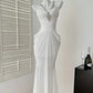 Weißes schweres Diamant-Neckholder-Kleid, langes Chiffon-Ballkleid, Abendkleid, Ballkleid, gh4333