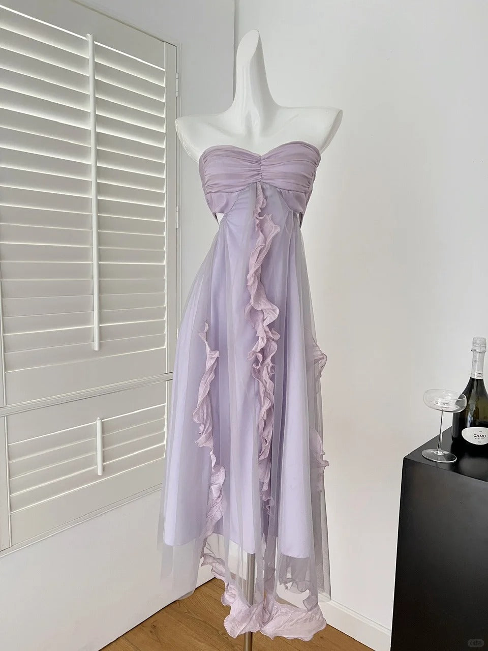 Lila Fee kurzes/langes Homecoming-Kleid Partykleid Geburtstagskleid gh4562