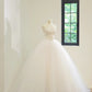 Girlhomeshops - Weißes, modisches, langes Tüll-Ballkleid, Abendkleid, Brautkleid, gh5059