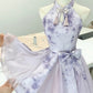 girlhomeshops--Purple gradient color new Chinese style pearl stand collar with button bow fairy dress oriental aesthetics gh5731