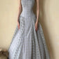 girlhomeshops – Hellblaues, schlichtes und elegantes, langes Ballkleid aus Tüll, gh5605