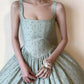 girlhomeshops – Grünes, schlichtes und elegantes, gepunktetes, langes, formelles Ballkleid gh5608