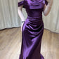 Purple Beautiful Elegant Satin Long Slim Floor Length Ball Gown Evening Dress Prom Dress gh4203