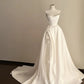 White satin long wedding dress gh6819