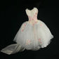 Ballkleid weiß rosa Blumen Perlenstickerei kurz/lang hübsches langes Tüll Ballkleid Abendkleid Partykleid Bankettkleid Hochzeitskleid Homecoming-Kleid gh4720