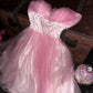 Rosa Homecoming-Kleid Wunderschönes, perlenbesetztes, kurzes Ballkleid aus Tüll, Abendkleid gh4418