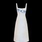 Girlhomeshops - Weißes, zart geblümtes, kurzes Satin-Heimkehrkleid, Geburtstagskleid, gh5375
