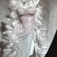 Rosa silber glänzend mode moderne farbverlauf lange satin elegante ballkleid abendkleid dinner-kleid gh4731