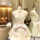 Girlhomeshops - Robe courte en tulle satiné avec nœud blanc, robe de soirée d'anniversaire, robe de huitième année gh5292