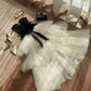 Niche Luxury Schwarz-Weißes trägerloses Spitzen-Tüll-Abendkleid gh7003