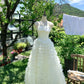 Girlhomeshops - Robe de bal longue en mousseline de soie blanche, robe de soirée, robe d'anniversaire, gh5048