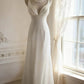 Girlhomeshops - Robe de mariée sirène blanche sans manches en mousseline de soie, coupe ajustée et minimaliste, longueur au sol (gh5831)