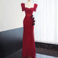 Red gorgeous shiny long floor-length sequined ball gown evening gown graduation gown gh4551