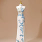 White Luxury Gorgeous Shiny Unique Fashion Elegant Exquisite Floral Bamboo Beads Sequins Suspender Long Ball Dress Evening Dress Bridal Wedding Reception Dress Prom Dress gh4026