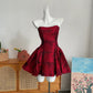 Schwarz/Rot/Weiß Mode Kurze Satin Prinzessin Kleid Homecoming Kleid Geburtstag Party Kleid Cocktail Party Kleid Abendkleid Ballkleid Abendkleid gh3970