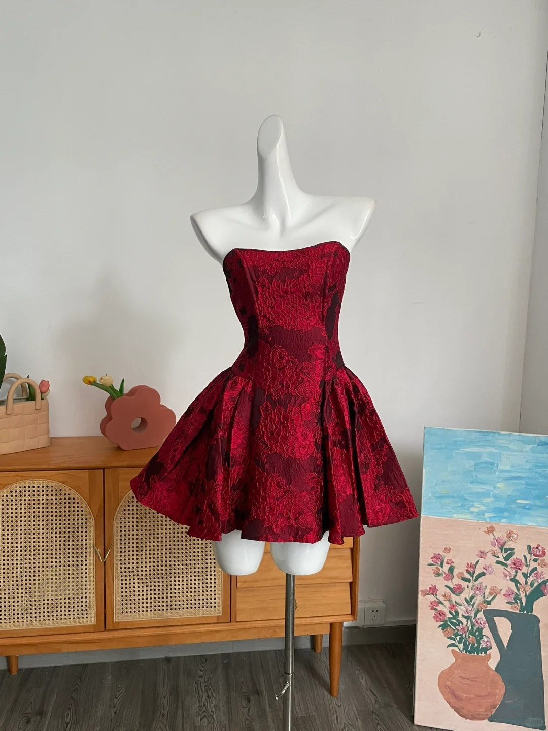 Schwarz/Rot/Weiß Mode Kurze Satin Prinzessin Kleid Homecoming Kleid Geburtstag Party Kleid Cocktail Party Kleid Abendkleid Ballkleid Abendkleid gh3970