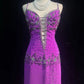 girlhomeshops-Langes, lila perlenbesetztes Satin-Abendkleid gh6245