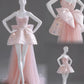 Girlhomeshops-Pink Exquisite Beading Fashion Short Satin Homecoming Dress Birthday Party Dress gh5413