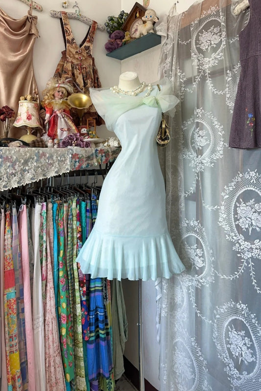 girlhomeshops - Robe rétro, robe bleue, robe courte gh6129