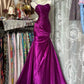 girlhomeshops-Neues Retro-Kleid, lila Satinkleid gh61278