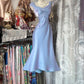 Vintage Meerjungfrauenkleid in Blau-Lila – Schimmerndes Satinkleid im Meerjungfrauenstil, Vintage-Mädchenkleid. gh7087