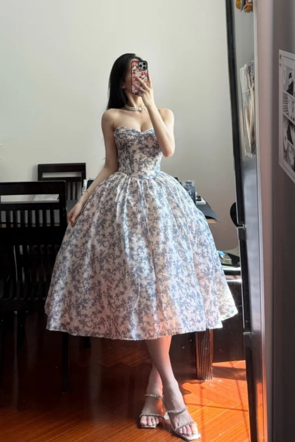 Blumenkleid für den Strandurlaub, Partykleid, Chiffonkleid gh6635