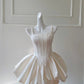Girlhomeshops-Ivory White Short Simple Fashion Satin Homecoming Dress Birthday Party Dress gh5051