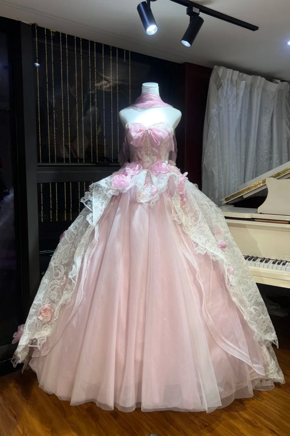 Une robe de princesse féérique ! Une robe girly 🌸 Une robe de fée rose à fleurs qui déborde de charme féminin gh6731