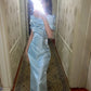 girlhomeshops-Hellblaues Satin-Diamantkleid mit Nieten, elegante Linien zeigen leichte, luxuriöse Textur gh5900