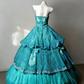 Lake Blue Star Wave Strapless Sequin Lace Layered Ball Gown gh6928