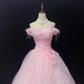Light Pink Off Shoulder | Slim Waist | Princess Puffy Skirt | Wedding & Evening Dress gh8132