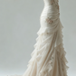 Ivory Vintage Floral Long Tulle Ball Gown Wedding Dress gh4955