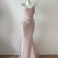 Light Pink Shiny Fashion Long Satin Prom Dress Evening Dress Party Dress gh4841