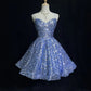 Robe de soirée courte bleue brillante à paillettes pour princesse, tenue de bal, de soirée, de soirée sur glace, Elsa's Ice Party gh4367