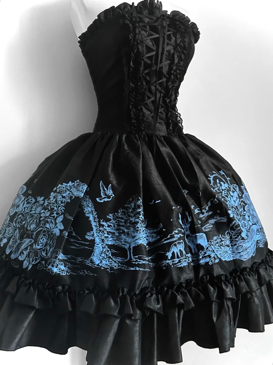 Girlhomeshops-Schwarzes Prinzessinnen-Mode-Kurzes Chiffon-Heimkehrkleid Geburtstagspartykleid gh5418