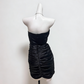 Black Strapless Corset Ruched Bodycon Mini Dress Party Cocktail Gown gh7111