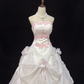 Blush Pink Strapless Embroidered Cinched Waist Voluminous Skirt Vintage Romantic Dress, Wedding Gown gh7998