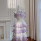 Lila Fee Elegante Schöne Homecoming Kleid Kurze Chiffon Ballkleid Geburtstag Party Kleid Abendkleid gh4411