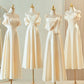 Champagne Elegant Fashion Long Floor Length Satin Bridesmaid Dresses Ball Gown Evening Gown Wedding Guest Party Gown Wedding Mother of the Wedding Dress gh4001