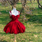 Red Homecoming Dress Short Velvet Prom Dress Evening Dress Birthday Dress gh4520
