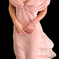 Blush Pink Chiffon Twist Neck Maxi Dress - Off-Shoulder Backless Bridesmaid/Date/Evening Gown gh6976