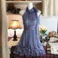 Robe de soirée courte en mousseline de soie, bretelles violettes, jolie robe de bal, robe de soirée, gh4174