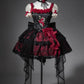 Girlhomeshops-Schwarz-rotes, geblümtes Tüll-Spitzen-Kurzes Heimkehrkleid, Geburtstagskleid, gh5346
