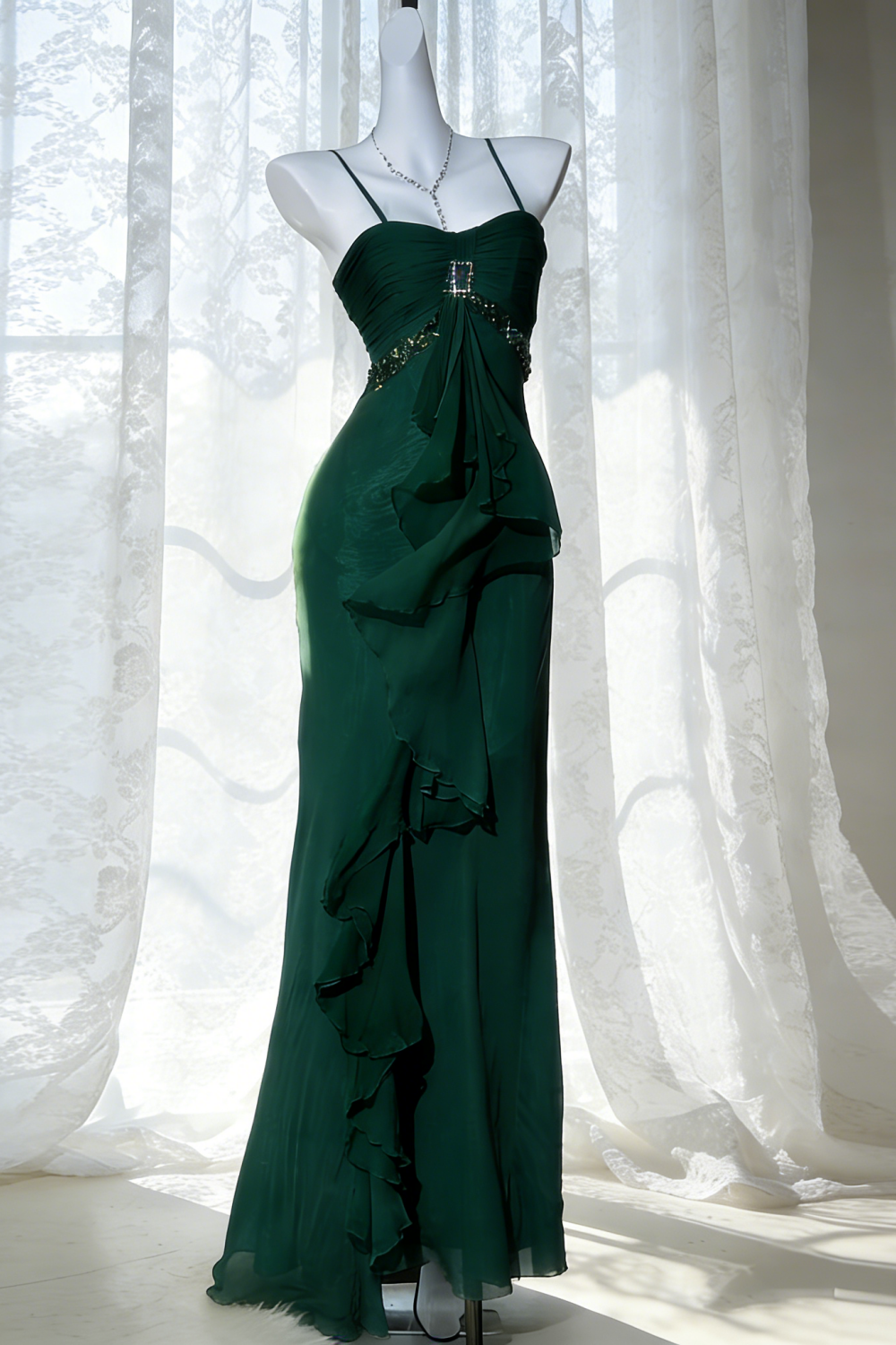 🍃 Ethereal Gradient Green Gown - Your New Go-To Evening Dress gh6940