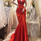 Robe de bal longue en satin rouge vintage à fleurs, robe de soirée d'anniversaire, gh4413