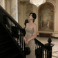 Champagnerfarbenes, paillettenbesetztes, trägerloses Meerjungfrauenkleid – Funkelndes Cocktailkleid im Stil der High Society gh6960